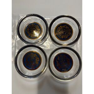 Coaster Glass Wine Drinks 4 pieces Vintage‎ Custos Fideletatis